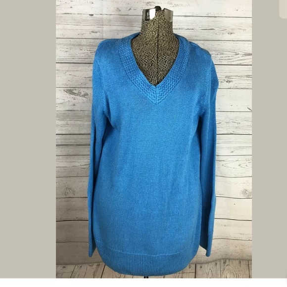 Chico's Sweaters - Chico’s size 3 xl pullover sweater blue v neck